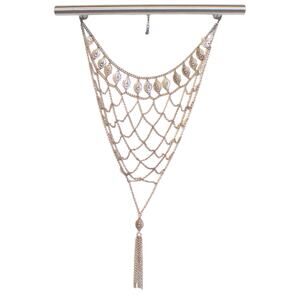 Forever21 Chain Net Triangle Necklace Gold Tone